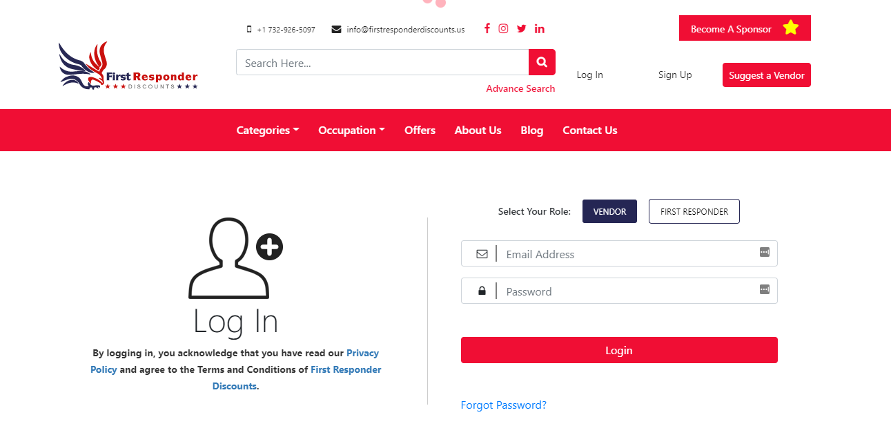 Login First Responder Discounts